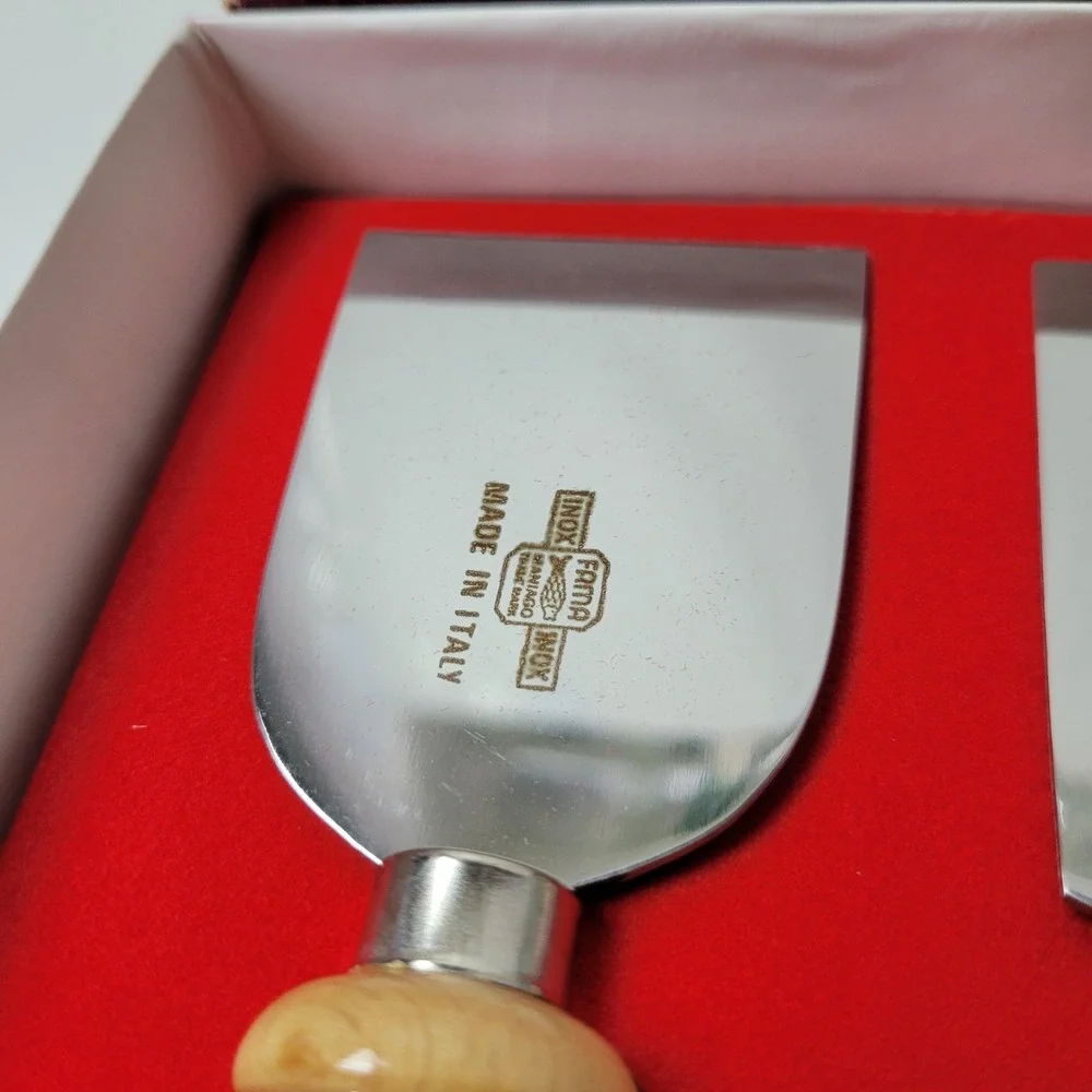 Fama Inox Williams Sonoma Italian Cheese Knife Set 5pc Wood Handle Maniago Italy
